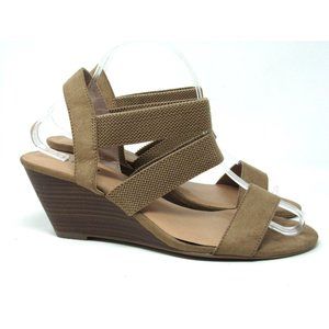 Torrid Wedge Women Elastic Strappy Tan Sandals